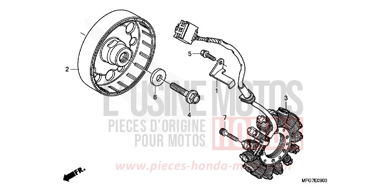 GENERATOR von Hornet ABS PEARL NIGHTSTAR BLACK (NHA84) von 2009